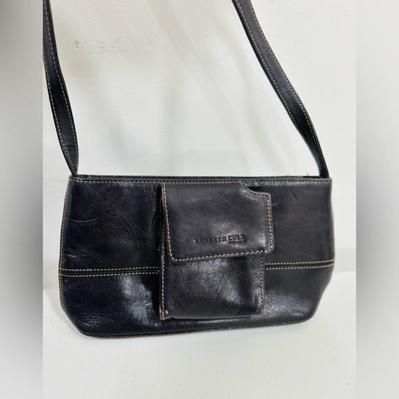 Kenneth Cole New York Brown Leather Shoulder Small Bag Wallet Vintage‎ 90’s - Picture 1 of 15